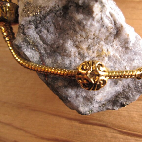 Antiqued Gold Plated Sterling Silver Ornament Spacer European Charm - Picture 5 of 11